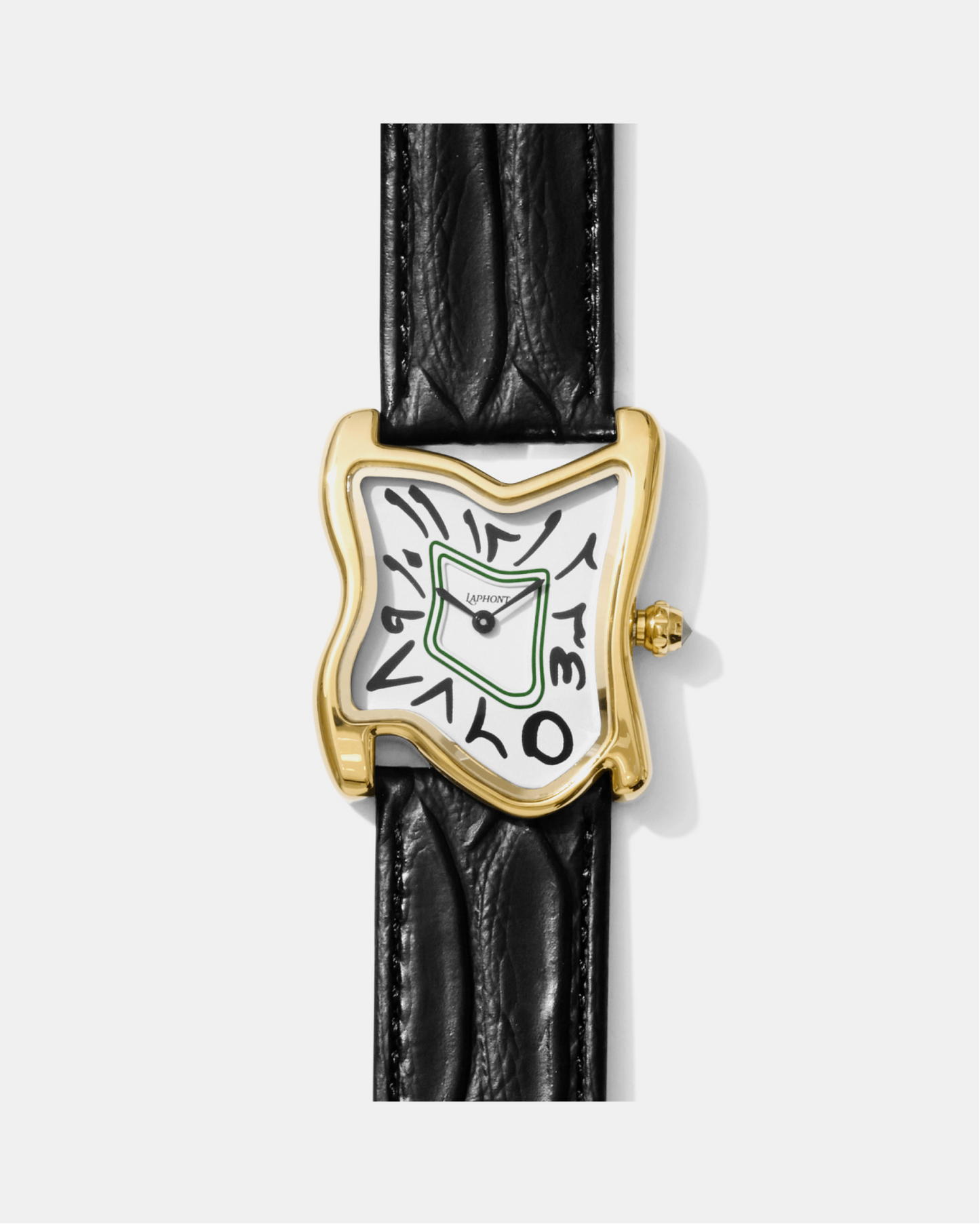 Square Melting Watch Large Gold