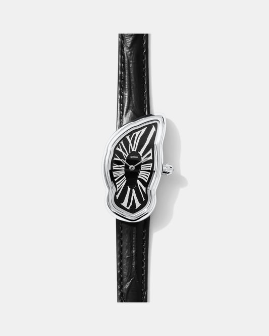 Melting Watch Silver Black Dial Edition