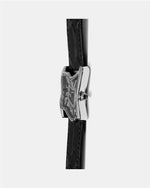Square Melting Watch Silver Large Black Dial Edition