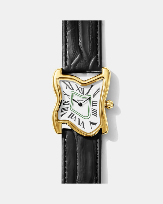 Square Melting Watch Large Gold