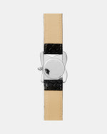 Square Melting Watch Silver Large Black Dial Edition